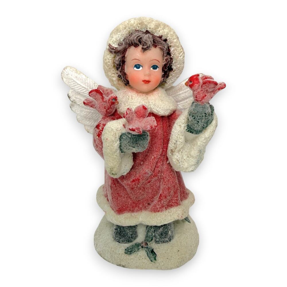 vintage-style Christmas angel figurine 4.75" Tall holiday decor 2000's